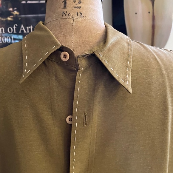 Paul Smith Silk Blend Shirt with Stitching Detail Large - Picture 5 of 6